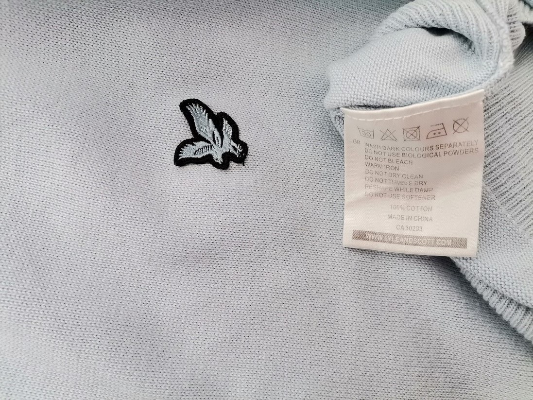 IMG_20220713_115353.jpg Lyle & Scott Rozmiar M Kolor Niebieski Męski Sweter Długi rękaw Materiał Bawełna 100%
