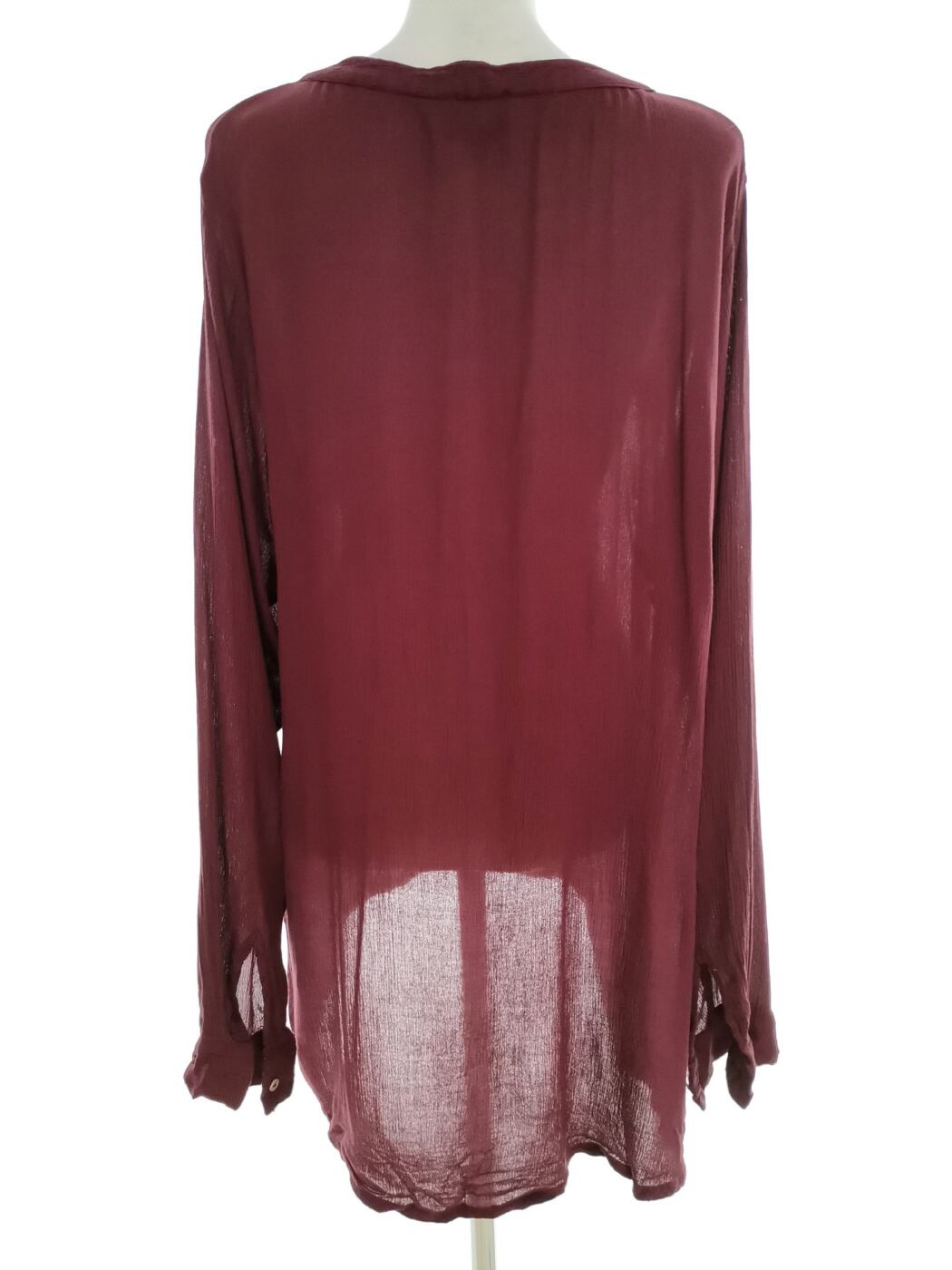 Zizzi Rozmiar S Kolor Purpurowy Split Crew Neck Tunika Popover Bluzka Długi rękaw Materiał Wiskoza 100%