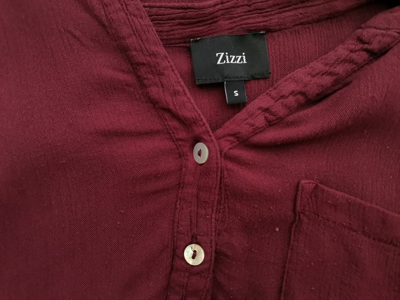 Zizzi Rozmiar S Kolor Purpurowy Split Crew Neck Tunika Popover Bluzka Długi rękaw Materiał Wiskoza 100%