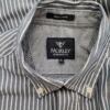 MORLEY Rozmiar M Kolor Niebieski Pasy Kołnierz Męska Koszula Casual Długi rękaw Materiał Bawełna 100%