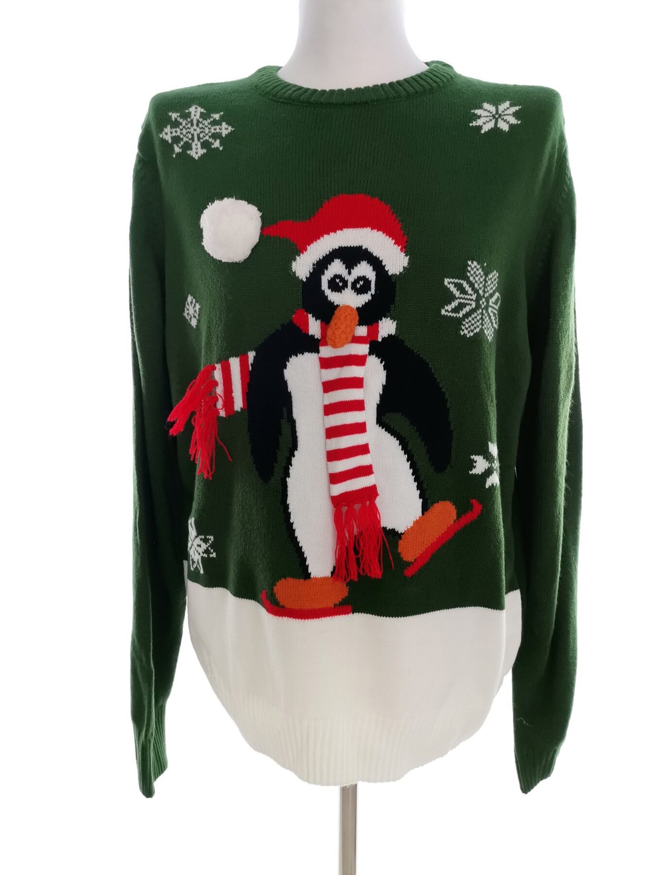 Merry Christmas Rozmiar XL Kolor Zielony Męski Sweter Długi rękaw Materiał Akryl 100%
