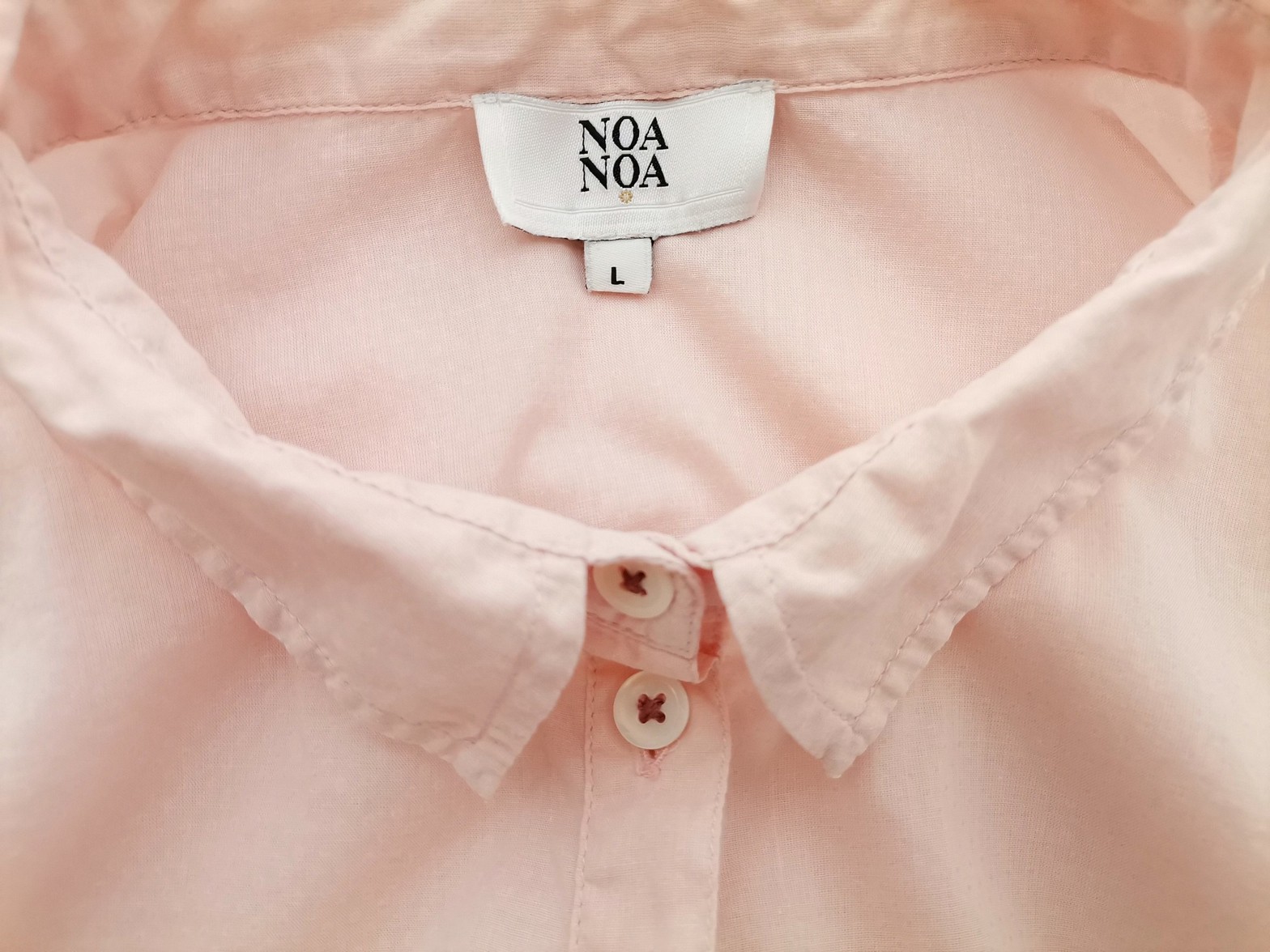 Noa noa Rozmiar L Kolor Różowy Kołnierz Koszula Zapinana Bluzka Krótki rękaw