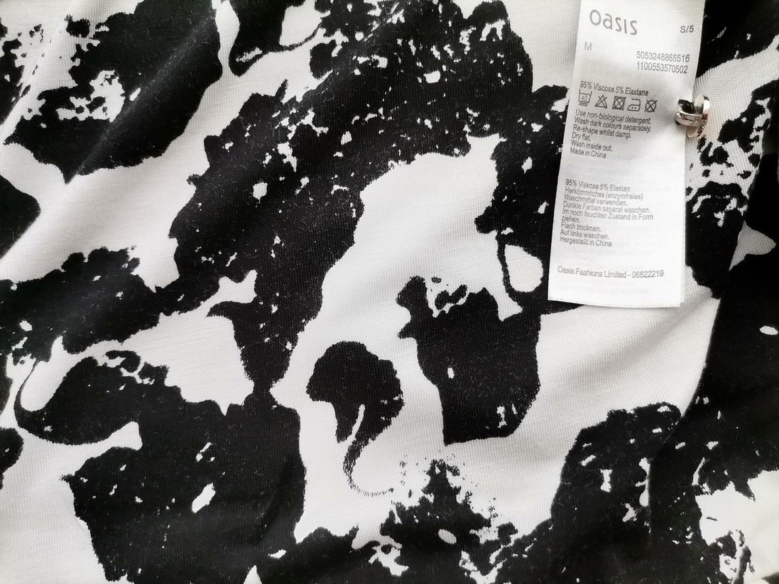 Oasis Rozmiar M Kolor Czarny Okrągły dekolt Sukienka Maxi Krótki rękaw Długa Materiał Wiskoza Oasis Rozmiar M Kolor Czarny Okrągły dekolt Sukienka Maxi Krótki rękaw Długa Materiał Wiskoza