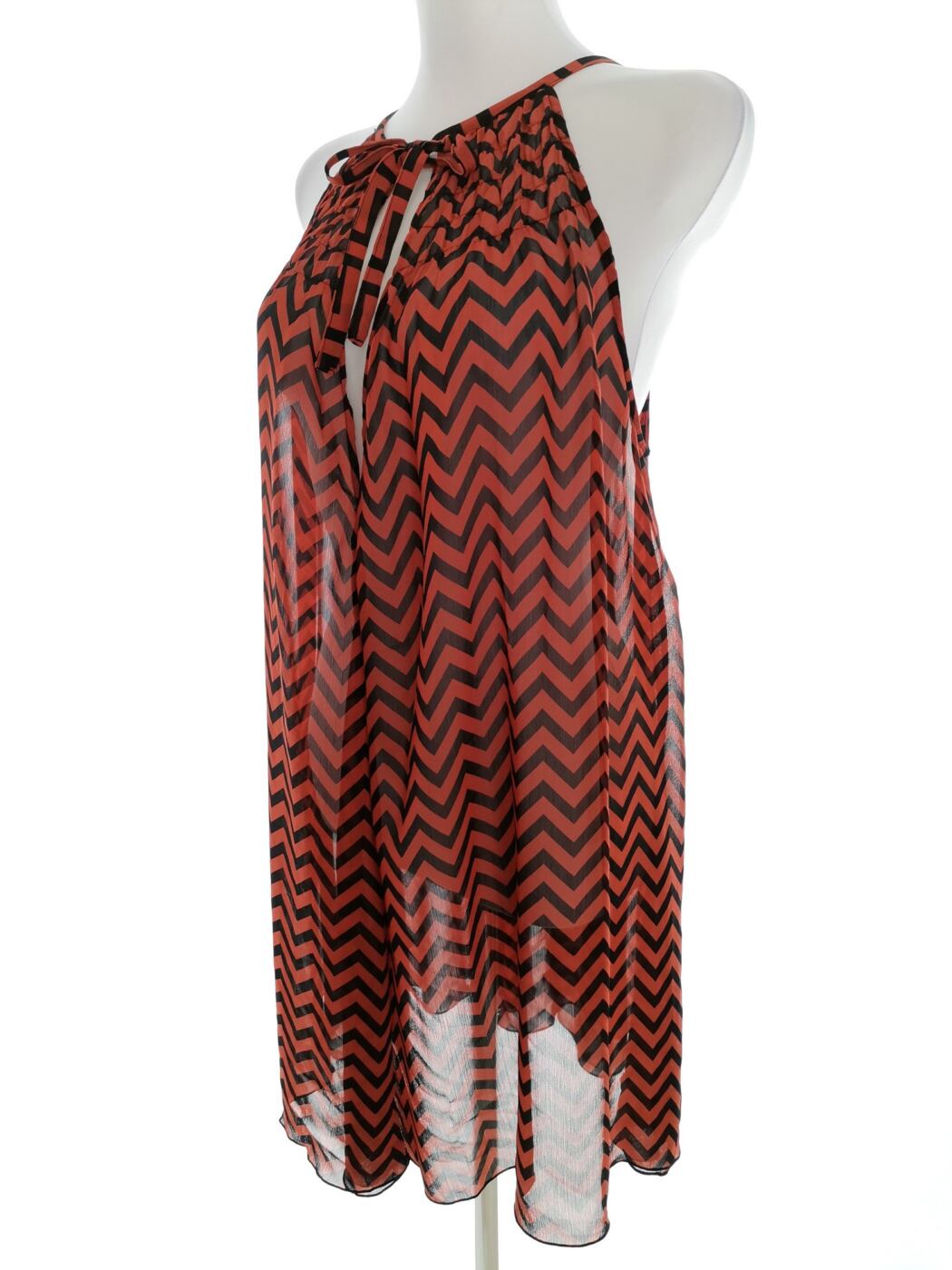 Vintage Rozmiar 50/52 Kolor Pomarańczowy Jodełka Halter Tunika Bluzka Bezrękawnik Vintage Rozmiar 50/52 Kolor Pomarańczowy Jodełka Halter Tunika Bluzka Bezrękawnik