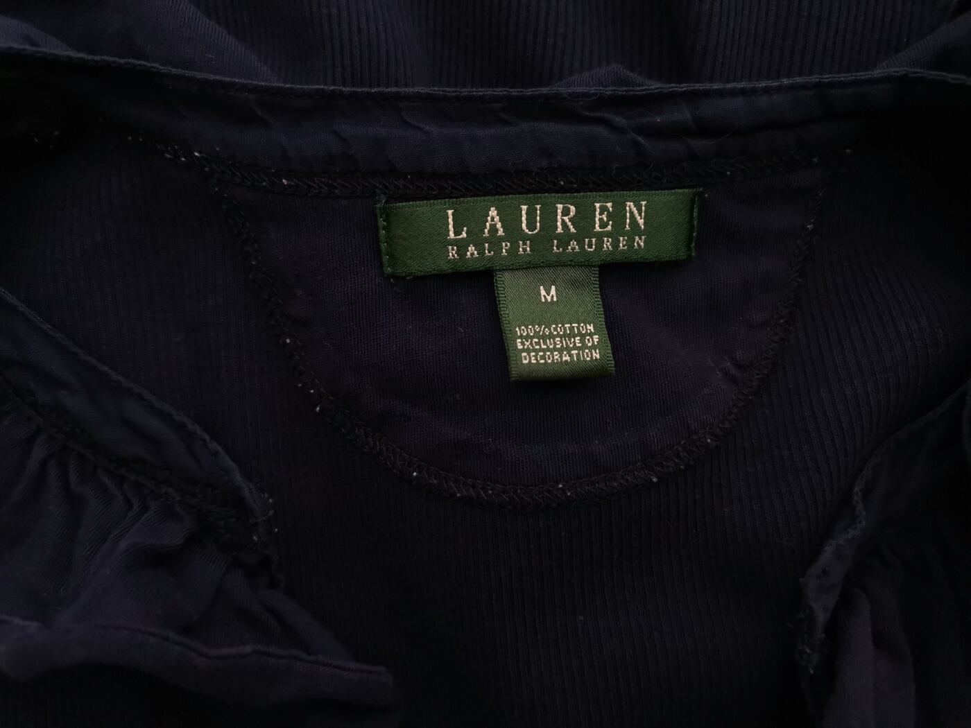 IMG_20220715_140747.jpg Lauren ralph lauren Rozmiar M Kolor Granatowy W serek Bluzka Popover Guziki Rękaw 3/4 Materiał Bawełna 100%