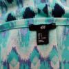 H&m Rozmiar S Kolor Niebieski Romby Okrągły dekolt Tunika Bluzka Krótki rękaw