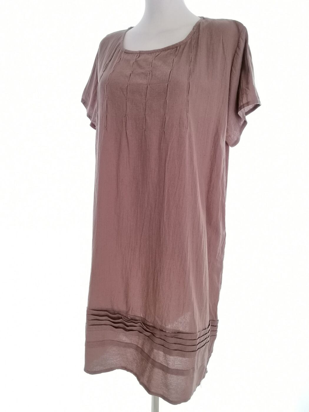 JC Fashion Rozmiar 4XL Kolor Fioletowy Okrągły dekolt Sukienka Prostokątna Krótki rękaw Do Kolan JC Fashion Rozmiar 4XL Kolor Fioletowy Okrągły dekolt Sukienka Prostokątna Krótki rękaw Do Kolan