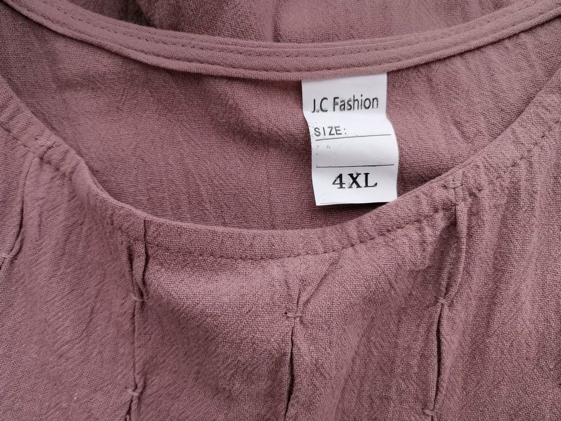 JC Fashion Rozmiar 4XL Kolor Fioletowy Okrągły dekolt Sukienka Prostokątna Krótki rękaw Do Kolan JC Fashion Rozmiar 4XL Kolor Fioletowy Okrągły dekolt Sukienka Prostokątna Krótki rękaw Do Kolan