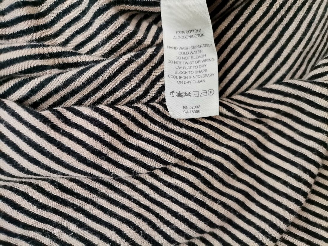 Dkny Jeans Rozmiar XS Kolor Beżowy Pasy W serek Tunika Bluzka Krótki rękaw Materiał Bawełna 100% Dkny Jeans Rozmiar XS Kolor Beżowy Pasy W serek Tunika Bluzka Krótki rękaw Materiał Bawełna 100%