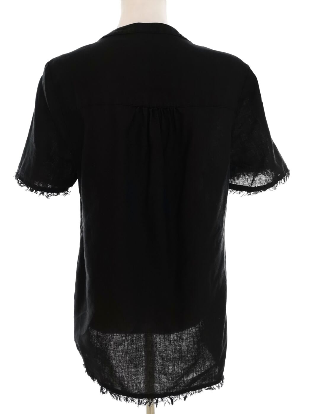 IMG_20220718_134837.jpg Katrin Uri Rozmiar 38 Kolor Czarny Split Crew Neck Bluzka Krótki rękaw Materiał Len 100%