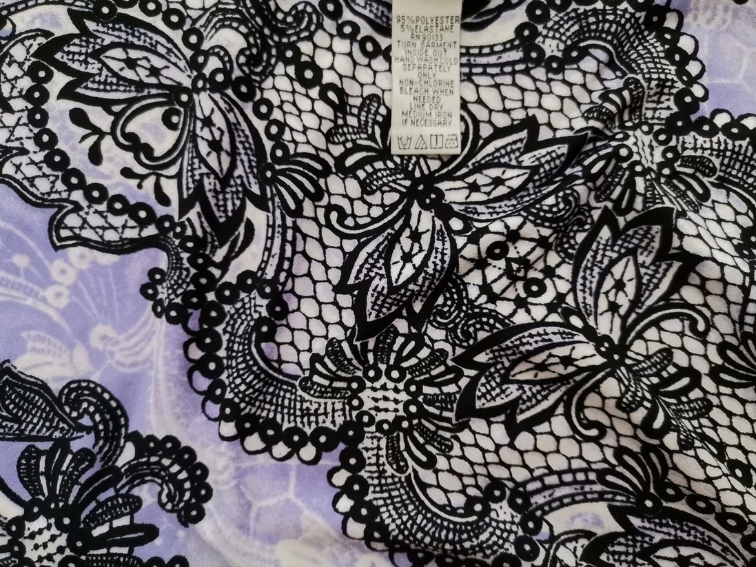 Bob Mackie Rozmiar M Kolor Fioletowy Paisley Okrągły dekolt Tunika Bluzka Rękaw 3/4 Bob Mackie Rozmiar M Kolor Fioletowy Paisley Okrągły dekolt Tunika Bluzka Rękaw 3/4
