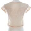 Vintage Rozmiar 34/36 Kolor Kremowy Okrągły dekolt Bluzka Crop Top Krótki rękaw