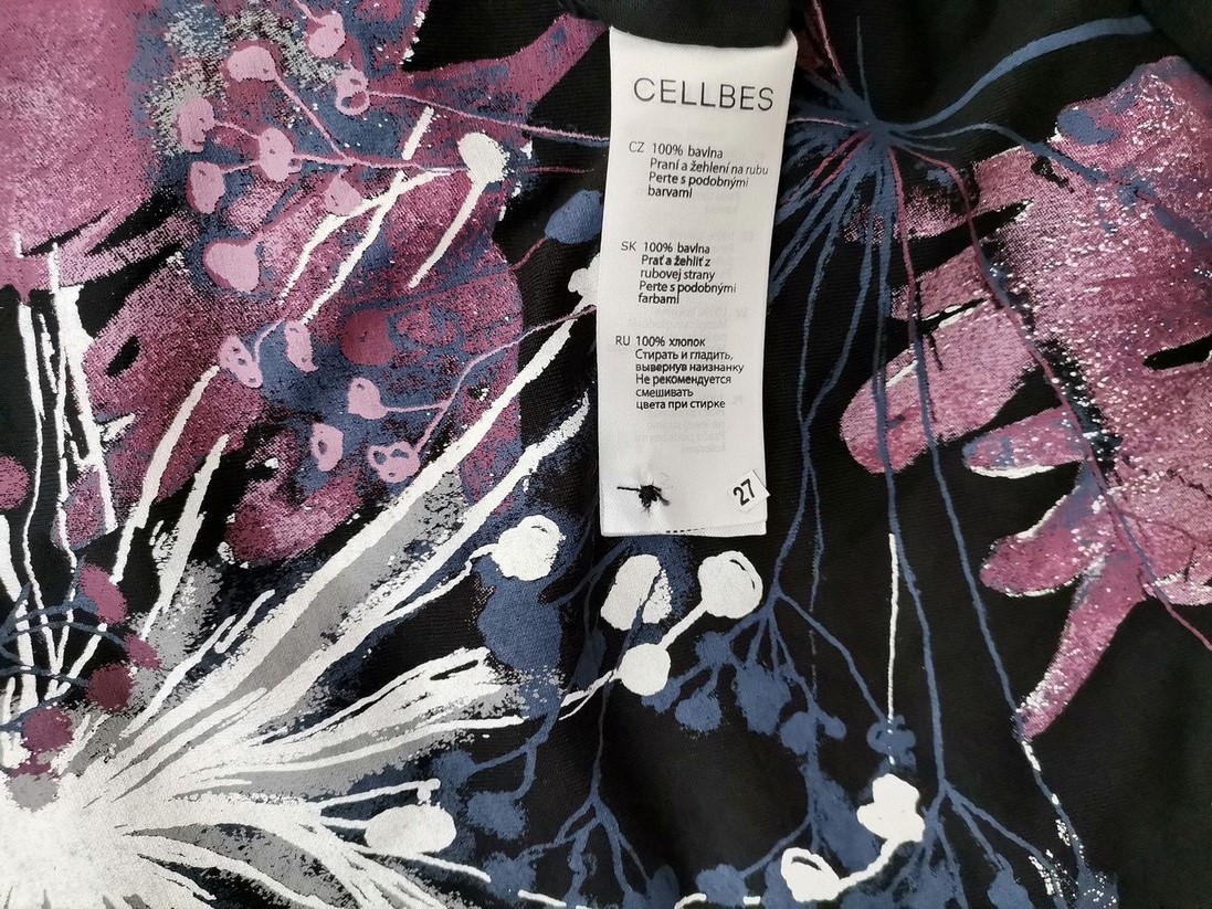 CELLBES Rozmiar 42/44 Kolor Czarny Okrągły dekolt Tunika Bluzka Długi rękaw Materiał Bawełna 100% CELLBES Rozmiar 42/44 Kolor Czarny Okrągły dekolt Tunika Bluzka Długi rękaw Materiał Bawełna 100%