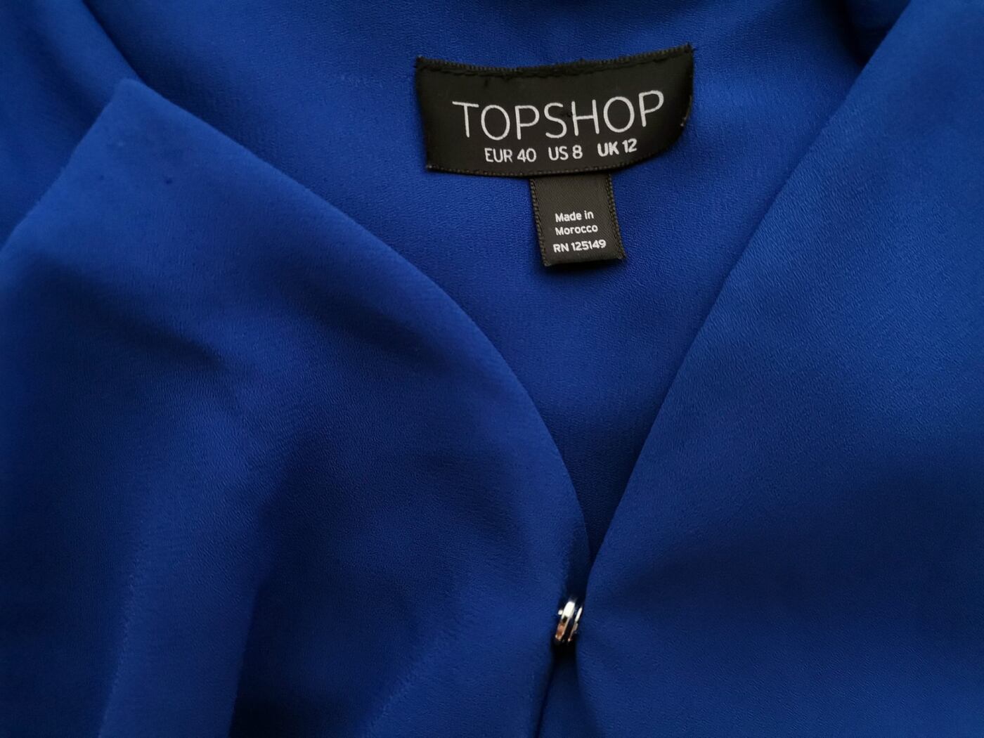 Topshop Rozmiar 40 Kolor Niebieski W serek Sukienka Bodycon Rękaw 3/4 Do Kolan Topshop Rozmiar 40 Kolor Niebieski W serek Sukienka Bodycon Rękaw 3/4 Do Kolan