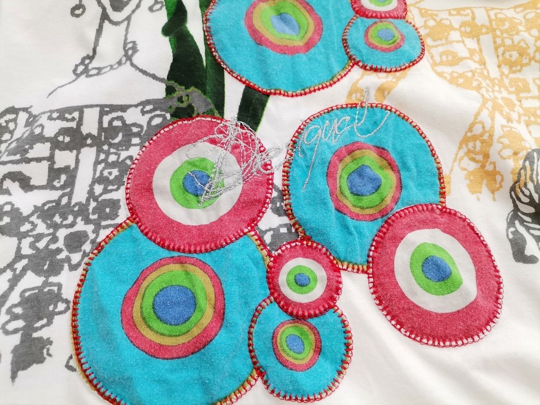 DESIGUAL Rozmiar M Kolor Biały Geometryczny Dekolt U Tunika Bluzka Bezrękawnik Materiał Bawełna DESIGUAL Rozmiar M Kolor Biały Geometryczny Dekolt U Tunika Bluzka Bezrękawnik Materiał Bawełna
