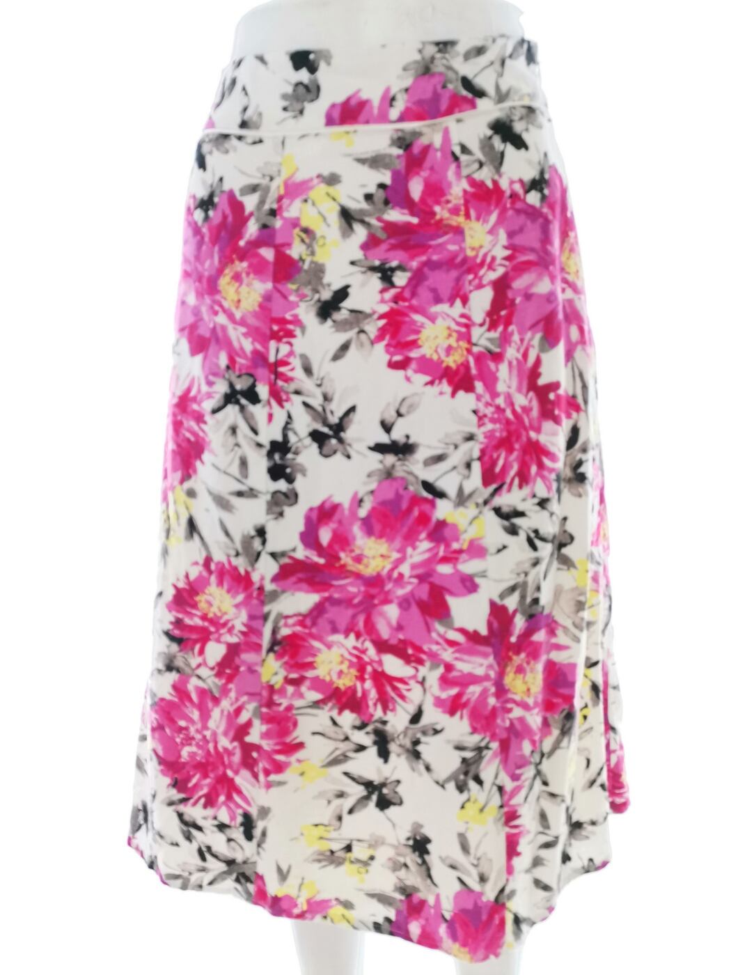 DUNNES STORES Signature Rozmiar 14 (42) Kolor Różowy A-Line Spódnica Midi Materiał Len