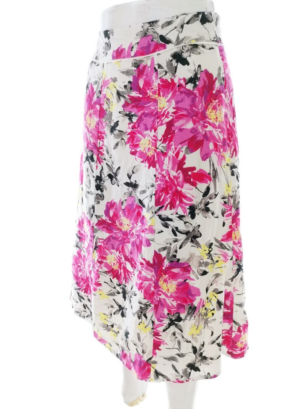 DUNNES STORES Signature Rozmiar 14 (42) Kolor Różowy A-Line Spódnica Midi Materiał Len