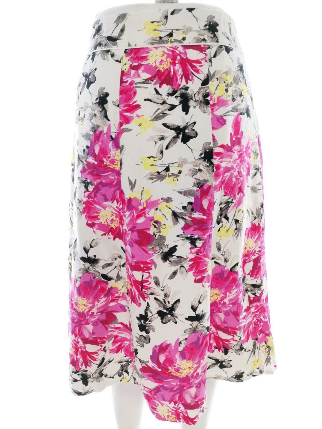 DUNNES STORES Signature Rozmiar 14 (42) Kolor Różowy A-Line Spódnica Midi Materiał Len