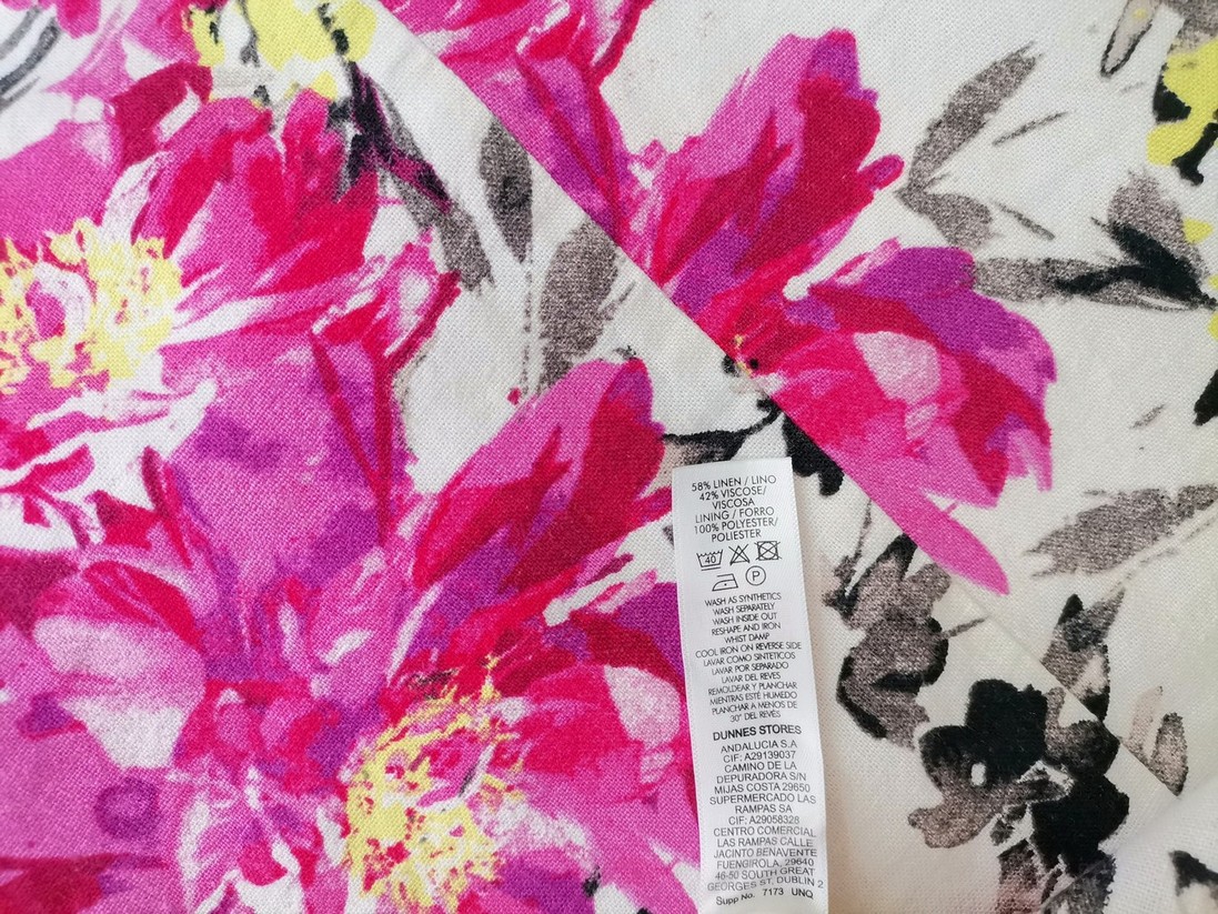 DUNNES STORES Signature Rozmiar 14 (42) Kolor Różowy A-Line Spódnica Midi Materiał Len