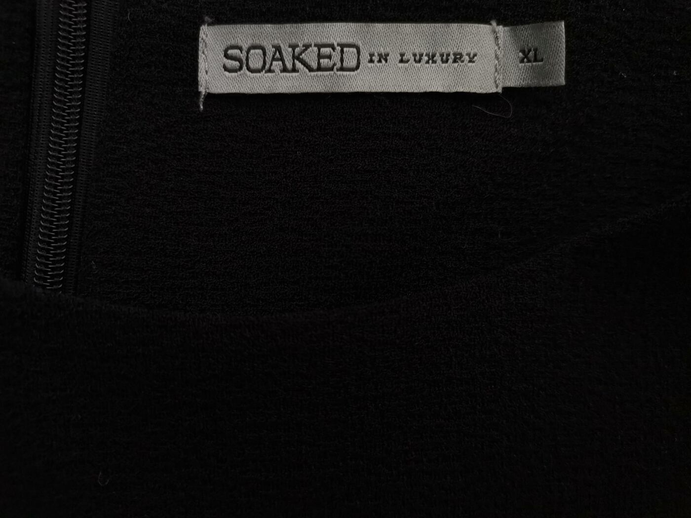 Soaked in luxury Rozmiar XL Kolor Czarny Okrągły dekolt Sukienka Ołówkowa Bezrękawnik Do Kolan Soaked in luxury Rozmiar XL Kolor Czarny Okrągły dekolt Sukienka Ołówkowa Bezrękawnik Do Kolan