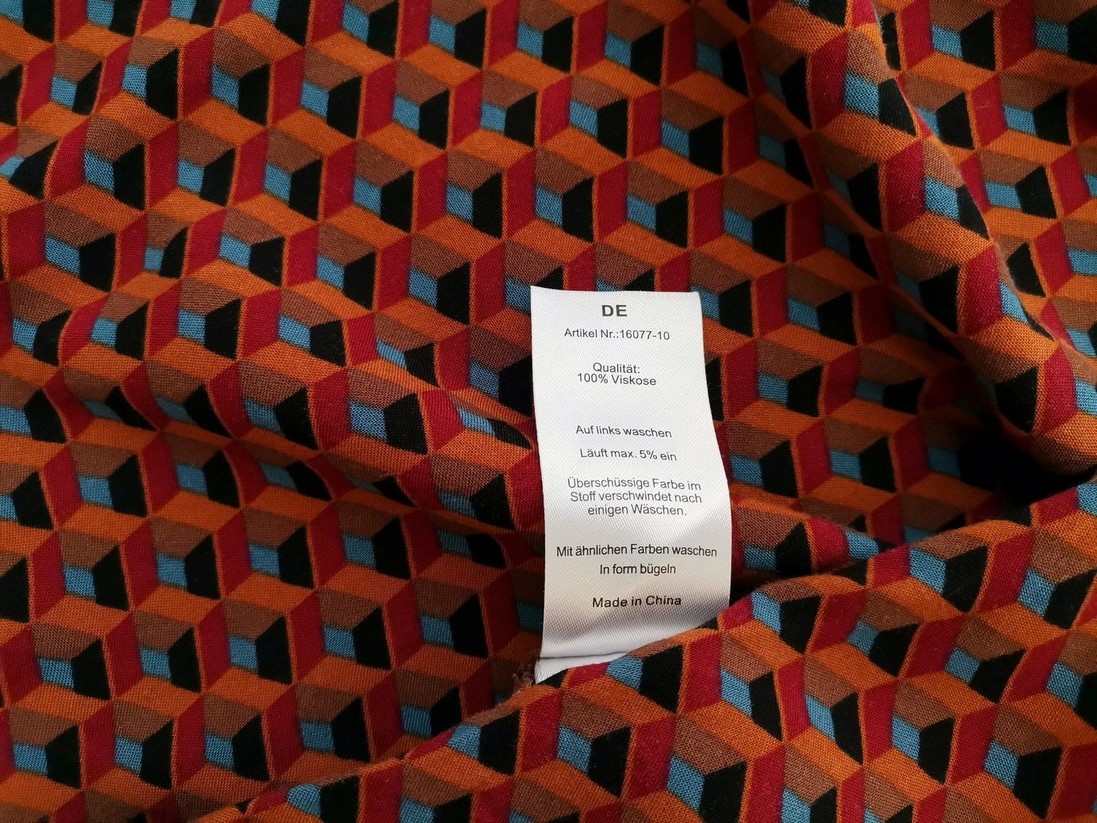 IMG_20220726_135846.jpg Soyaconcept Rozmiar L Kolor Pomarańczowy Romby Okrągły dekolt Bluzka Rękaw 3/4 Materiał Wiskoza 100%