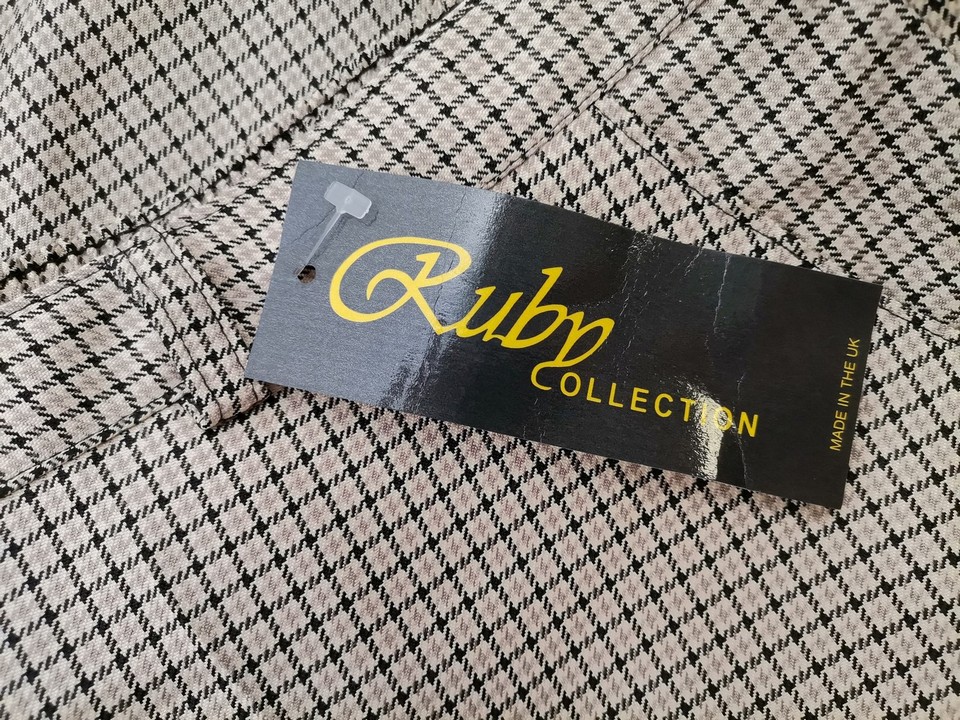 Ruba Rozmiar 18 (46) Kolor Szary Krata Spodnie Eleganckie