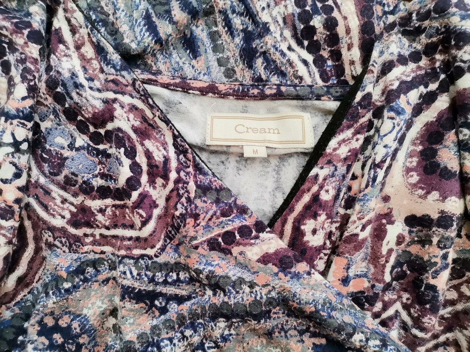 Cream Rozmiar M Kolor Purpurowy W serek Sukienka A-Line Długi rękaw Midi Materiał Wiskoza Cream Rozmiar M Kolor Purpurowy W serek Sukienka A-Line Długi rękaw Midi Materiał Wiskoza