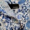 Andrea Rozmiar 46 Kolor Niebieski Split Crew Neck Tunika Popover Bluzka Krótki rękaw