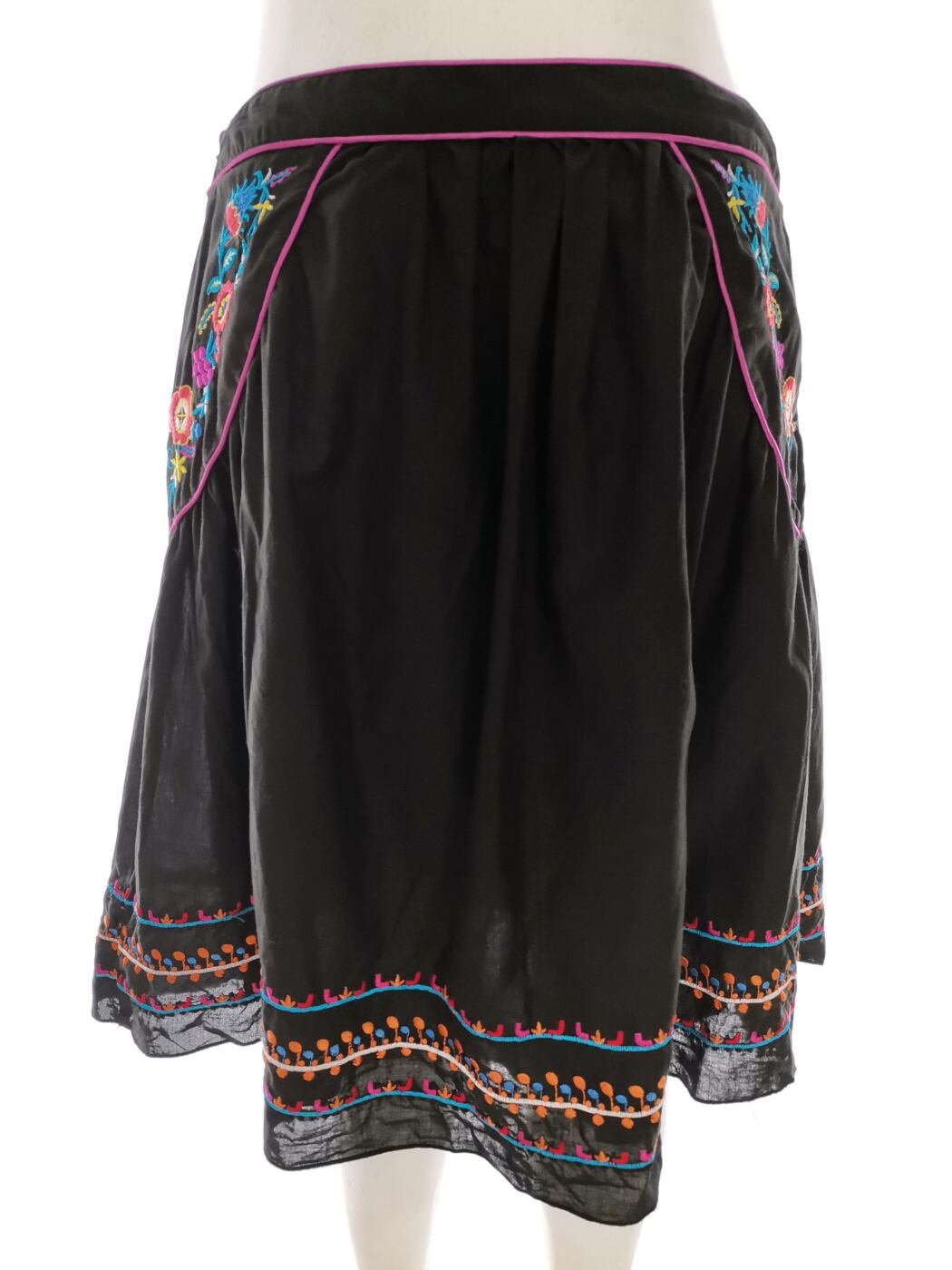 Vintage Rozmiar 38/40 Kolor Czarny A-Line Spódnica Do Kolan
