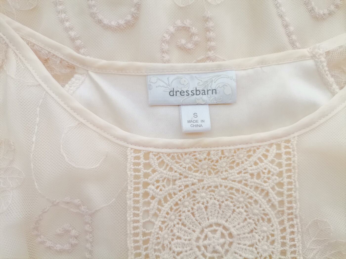 IMG_20220727_145259.jpg Dressbarn Rozmiar S Kolor Kremowy Dekolt U Bluzka Rękaw 3/4