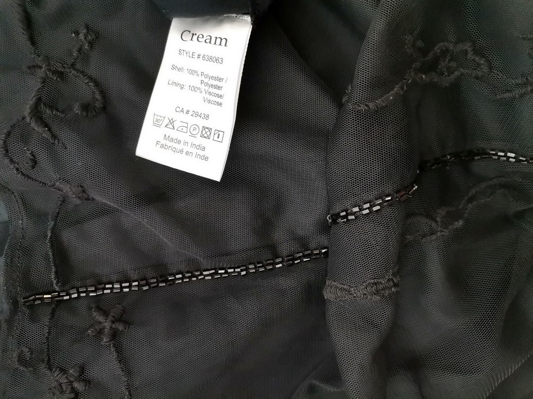 Cream Rozmiar 38 Kolor Czarny Okrągły dekolt Sukienka A-Line Bezrękawnik Midi Cream Rozmiar 38 Kolor Czarny Okrągły dekolt Sukienka A-Line Bezrękawnik Midi