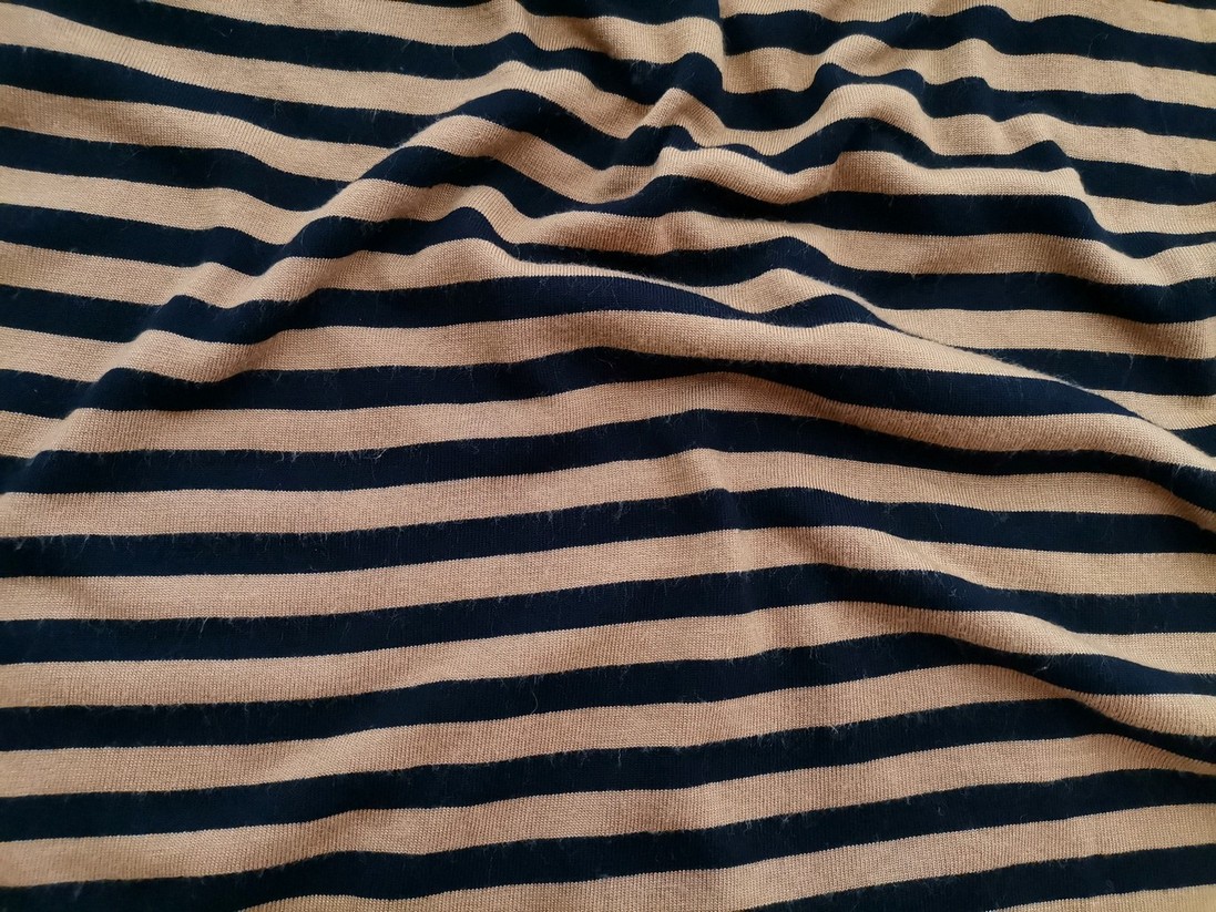 Massimo dutti Rozmiar XS Kolor Brązowy Pasy Okrągły dekolt Bluzka Długi rękaw