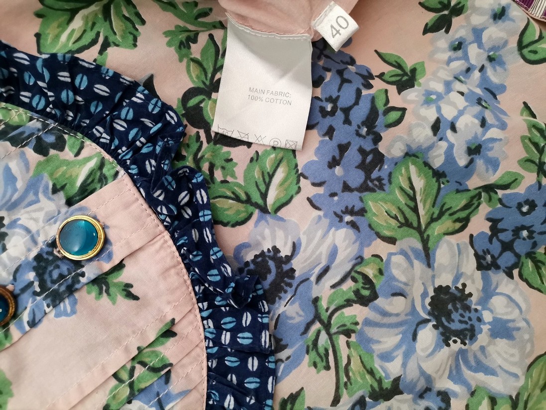 STELLA NOVA Rozmiar 40 Kolor Niebieski Kołnierz Tunika Popover Bluzka Krótki rękaw Materiał Bawełna 100% STELLA NOVA Rozmiar 40 Kolor Niebieski Kołnierz Tunika Popover Bluzka Krótki rękaw Materiał Bawełna 100%