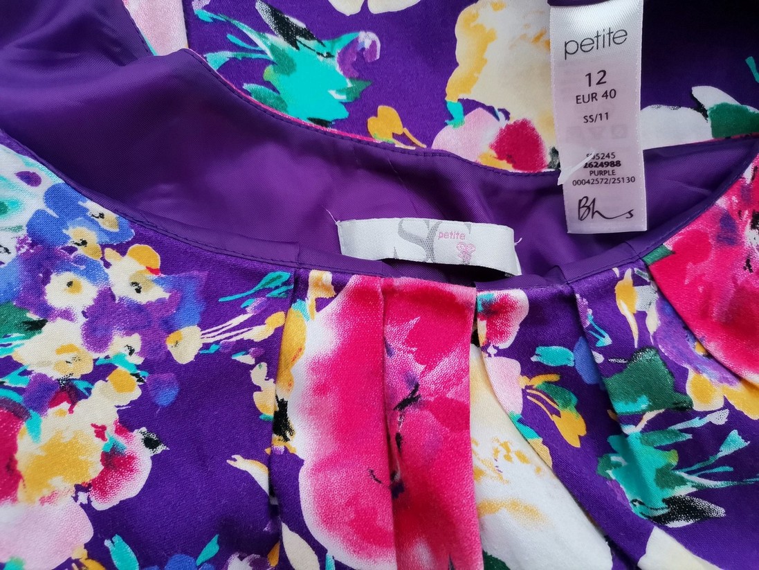 Bhs Rozmiar 12 (40) Kolor Fioletowy Odkryte Ramiona Sukienka A-Line Bezrękawnik Midi Materiał Bawełna Bhs Rozmiar 12 (40) Kolor Fioletowy Odkryte Ramiona Sukienka A-Line Bezrękawnik Midi Materiał Bawełna