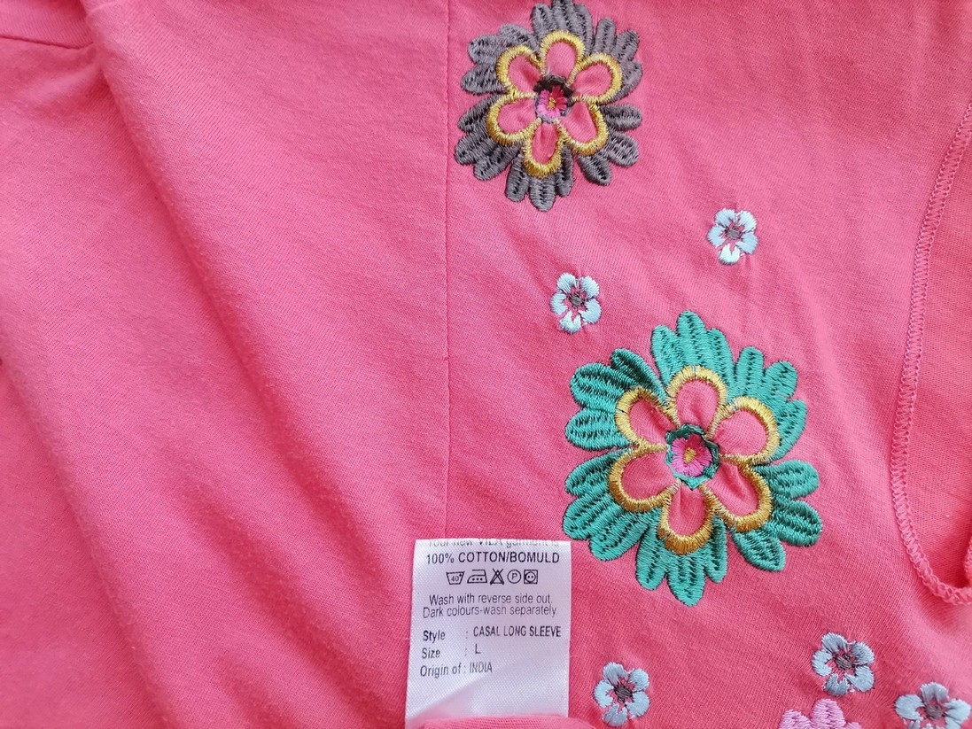 IMG_20220801_132303.jpg Vila Rozmiar L Kolor Różowy Split Crew Neck Bluzka Długi rękaw Materiał Bawełna 100%