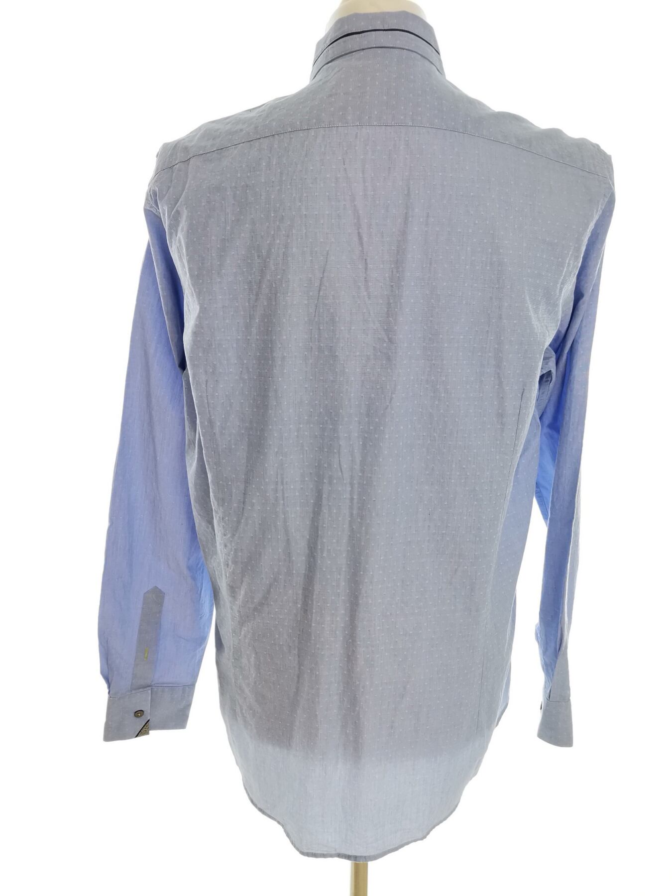 IMG_20220802_104515.jpg Ted Baker Rozmiar 5 (XL) Kolor Niebieski Kołnierz Męska Koszula Casual Długi rękaw Materiał Bawełna 100%