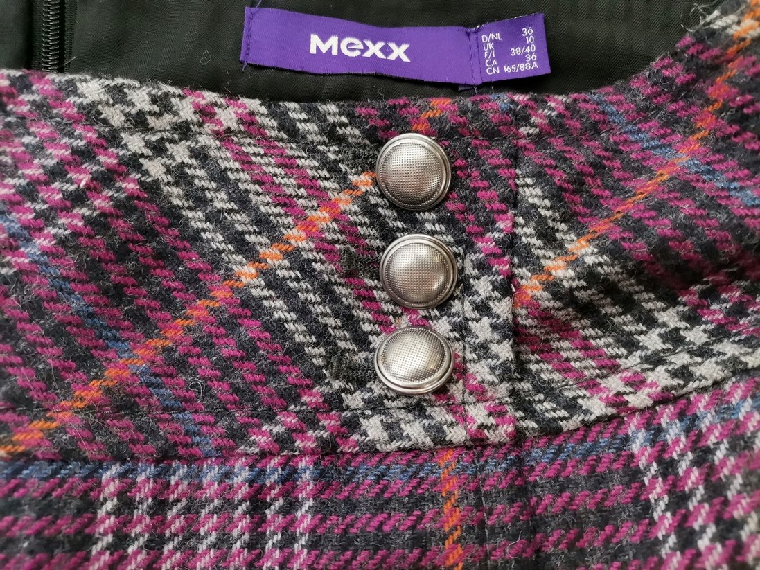 IMG_20220802_110429.jpg Mexx Rozmiar 36 Kolor Fioletowy Krata Spódnica Mini Krótka Materiał Wełna