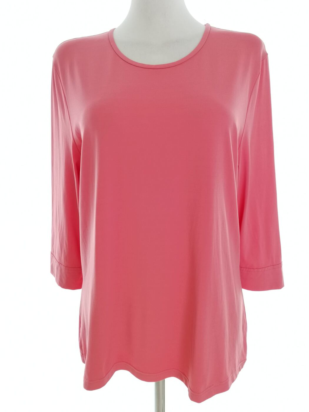 Bianca Rozmiar 42 Kolor Różowy Crew Neck Bluzka Rękaw 3/4