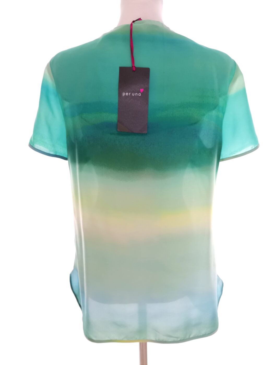 Rozmiar 10 (38) Kolor Zielony Split Crew Neck Bluzka Krótki rękaw
