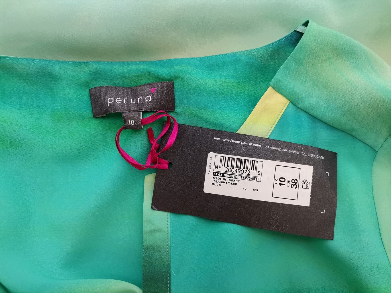 Rozmiar 10 (38) Kolor Zielony Split Crew Neck Bluzka Krótki rękaw