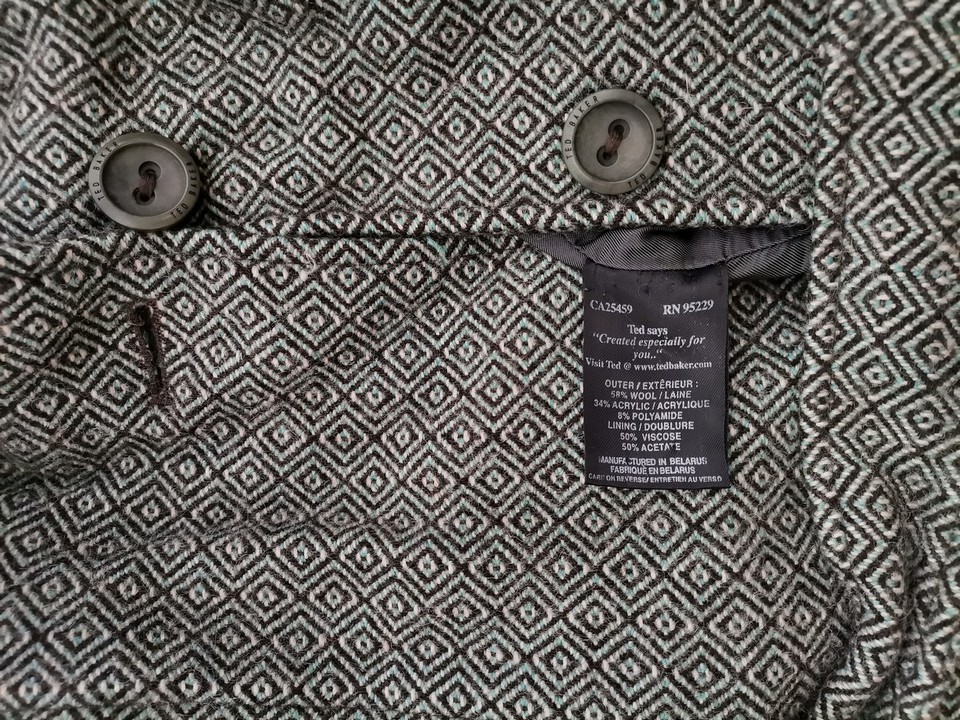 IMG_20220803_123708.jpg Ted Baker Rozmiar 3 (38) Kolor Szary Kurtka Długi rękaw Materiał Wełna