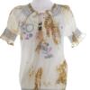 DESIGUAL Rozmiar M Kolor Kremowy Keyhole Crew Neck Bluzka Krótki rękaw Materiał Bawełna 100%