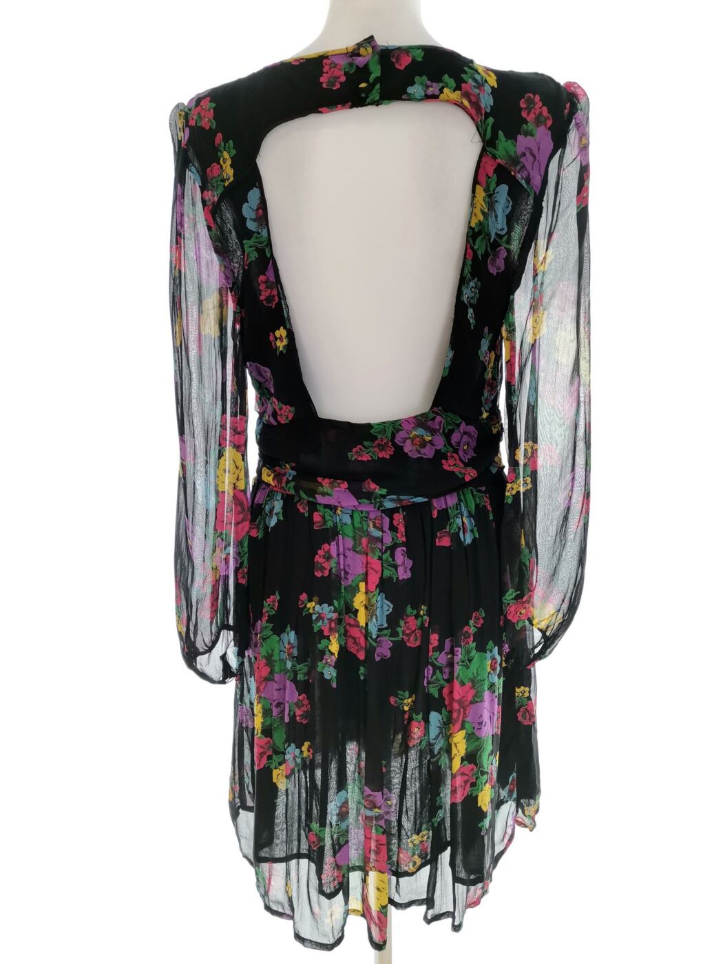 Topshop Rozmiar 12 (40) Kolor Czarny Okrągły dekolt Sukienka Blouson Długi rękaw Do Kolan Materiał Wiskoza 100% Topshop Rozmiar 12 (40) Kolor Czarny Okrągły dekolt Sukienka Blouson Długi rękaw Do Kolan Materiał Wiskoza 100%