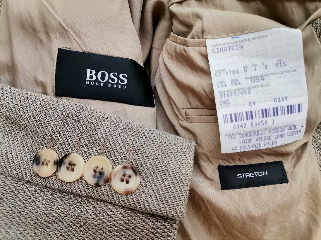 IMG_20220804_120846.jpg Hugo Boss Rozmiar 54 (XL) Kolor Beżowy Męska Marynarka Długi rękaw Materiał Schurwolle