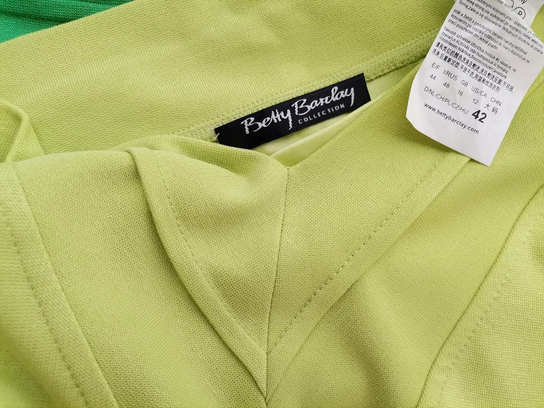 BETTY BARCLAY Rozmiar 42 Kolor Zielony W serek Sukienka Letnia Bezrękawnik Midi Materiał Wiskoza