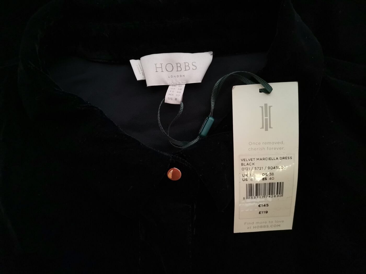Hobbs London Rozmiar 12 (38) Kolor Czarny Kołnierz Sukienka Sweterkowa Rękaw 3/4 Do Kolan Hobbs London Rozmiar 12 (38) Kolor Czarny Kołnierz Sukienka Sweterkowa Rękaw 3/4 Do Kolan