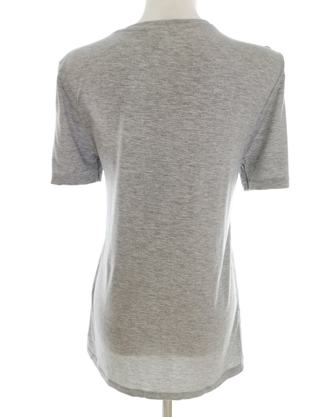 Ganni Rozmiar L Kolor Szary Crew Neck Bluzka Krótki rękaw Materiał Lyocell 100%