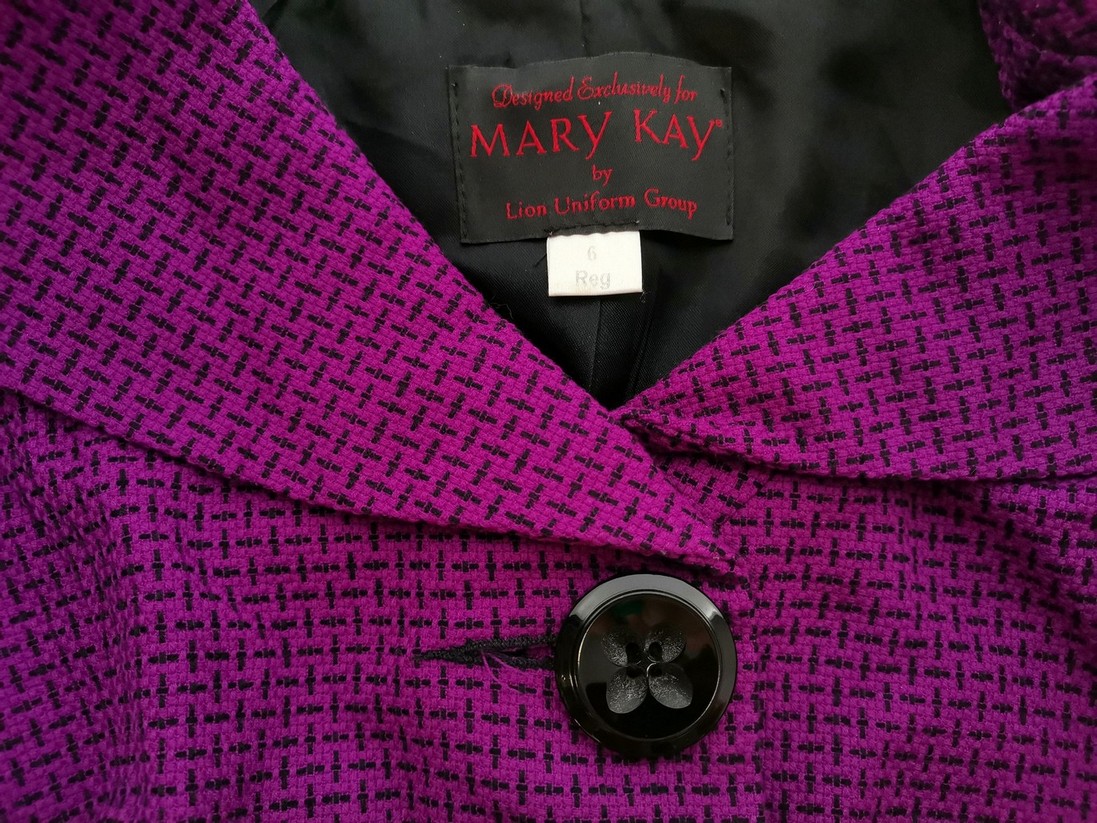 IMG_20220808_114930.jpg Mary Kay Rozmiar 6 (36) Kolor Fioletowy Kołnierz Żakiet z zapięciem Rękaw 3/4 Materiał Wełna