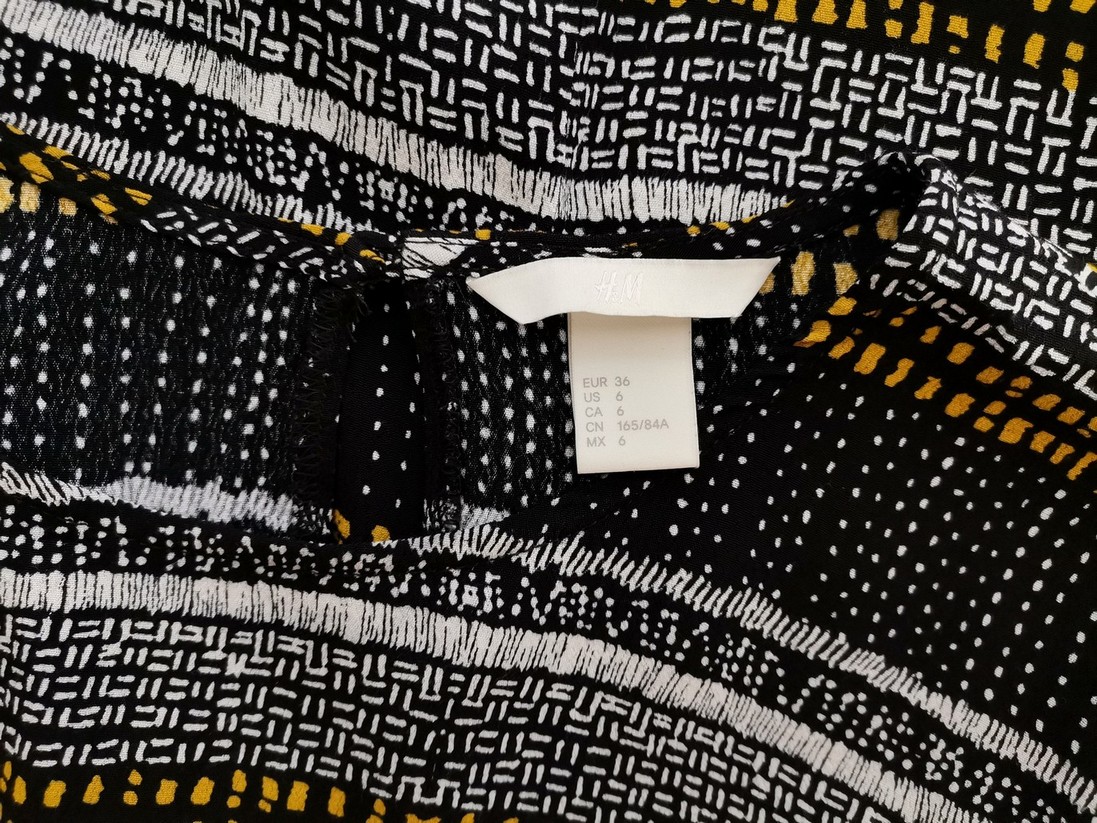 H&m Rozmiar 36 Kolor Czarny Pasy Okrągły dekolt Bluzka Długi rękaw Materiał Wiskoza 100%
