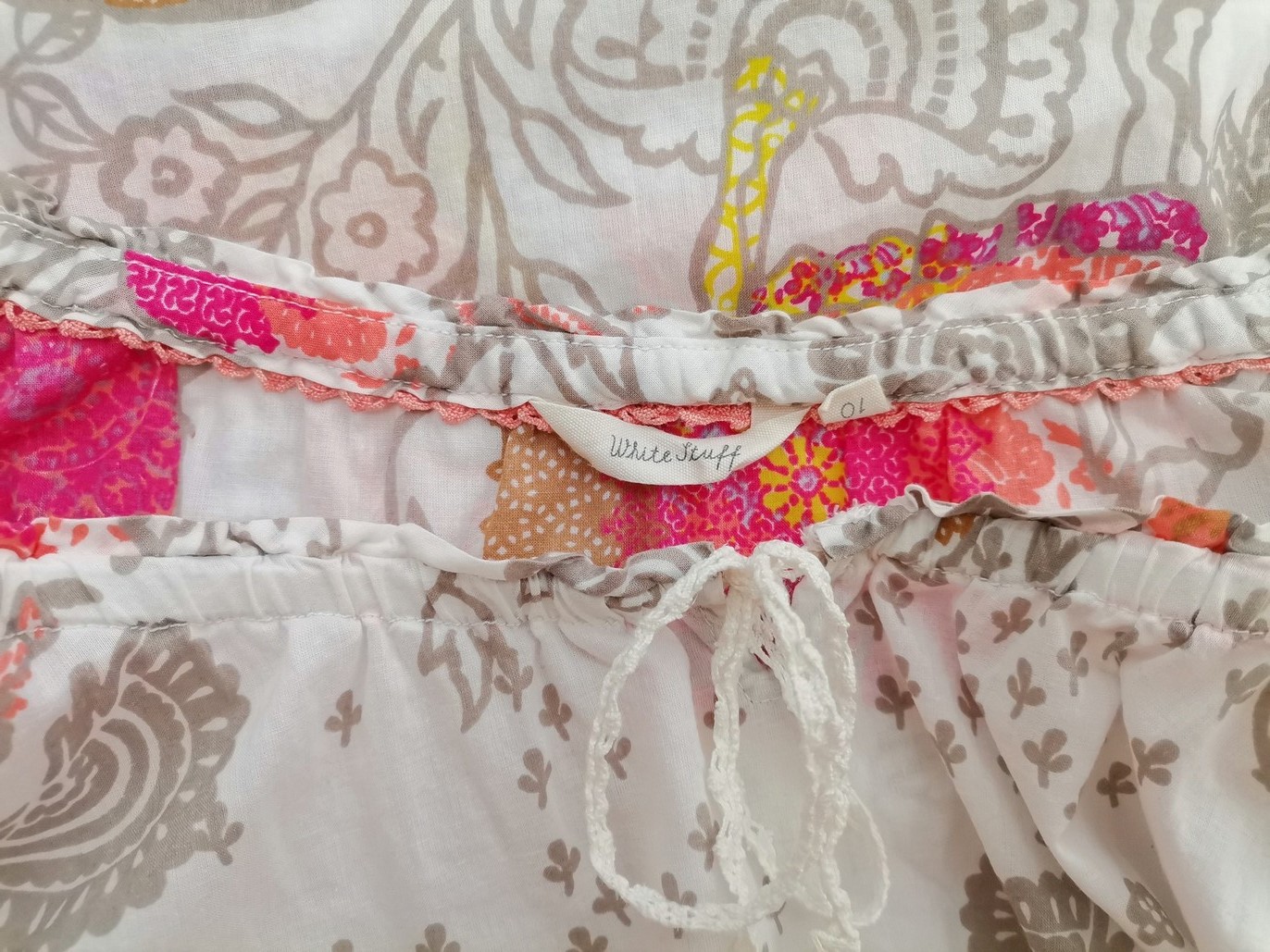 White stuff Rozmiar 10 (38) Kolor Biały Okrągły dekolt Tunika Bluzka Krótki rękaw Materiał Bawełna 100% White stuff Rozmiar 10 (38) Kolor Biały Okrągły dekolt Tunika Bluzka Krótki rękaw Materiał Bawełna 100%